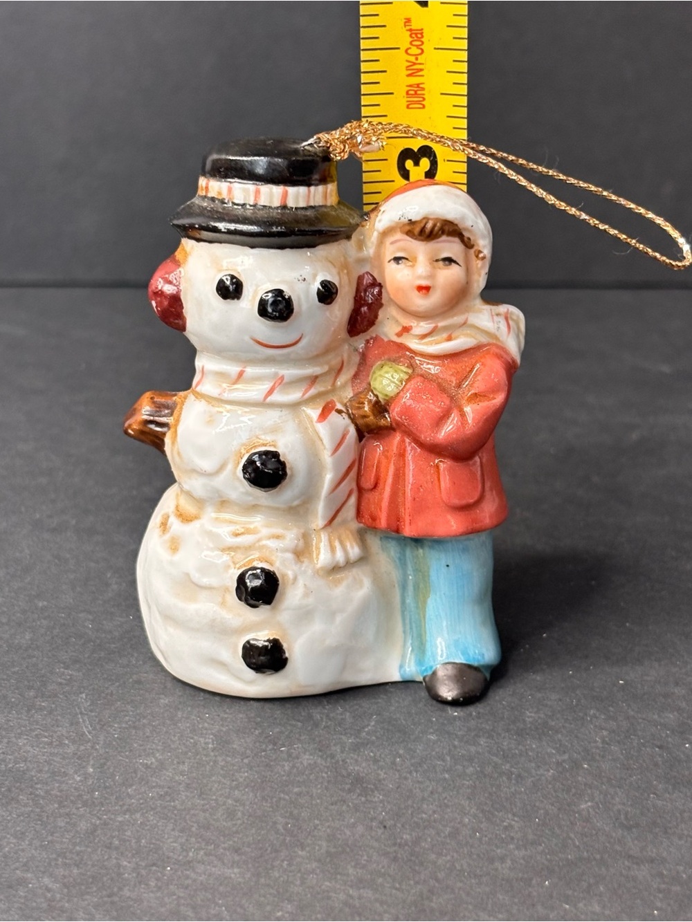 Vtg Bronson ImportsCeramic Hanging Decorative Snowman & Child Christmas Ornament - Picture 8 of 10